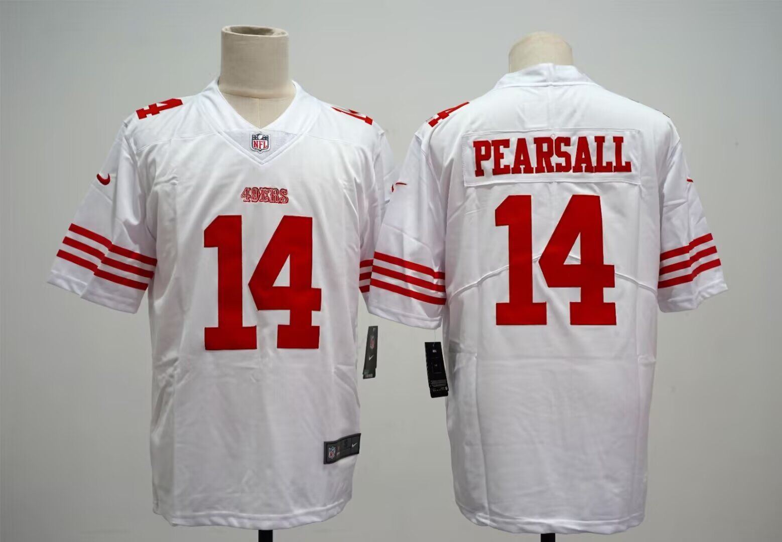 Men San Francisco 49ers #14 Pearsall white 2024 Nike Limited NFL Jersey style7